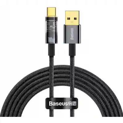 Cablu de date Baseus CATS000301, USB - USB-C, 2m, Black