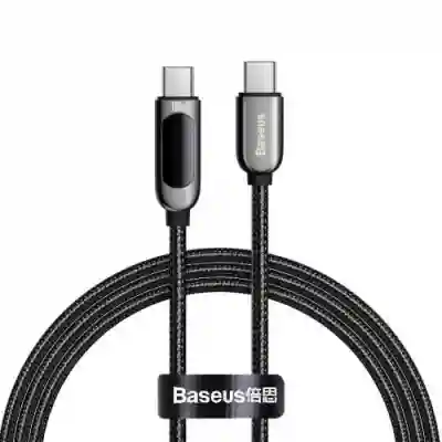 Cablu de date Baseus CATSK-B01, USB-C - USB-C, 1m, Black