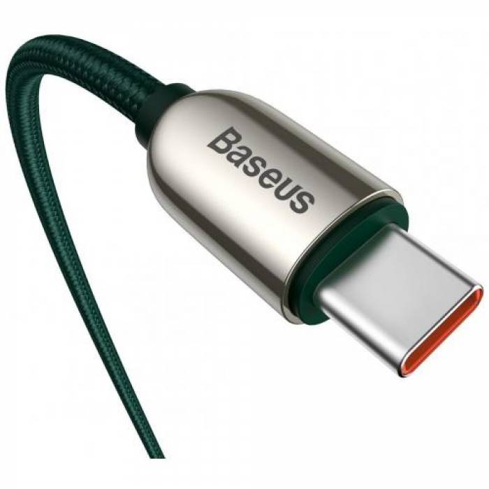 Cablu de date Baseus CATSK-B06, USB-C - USB-C, 1m, Green