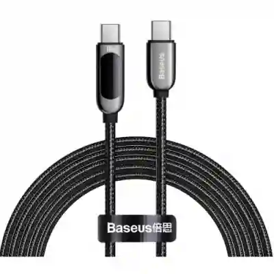 Cablu de date Baseus CATSK-C01, USB-C - USB-C, 2m, Black