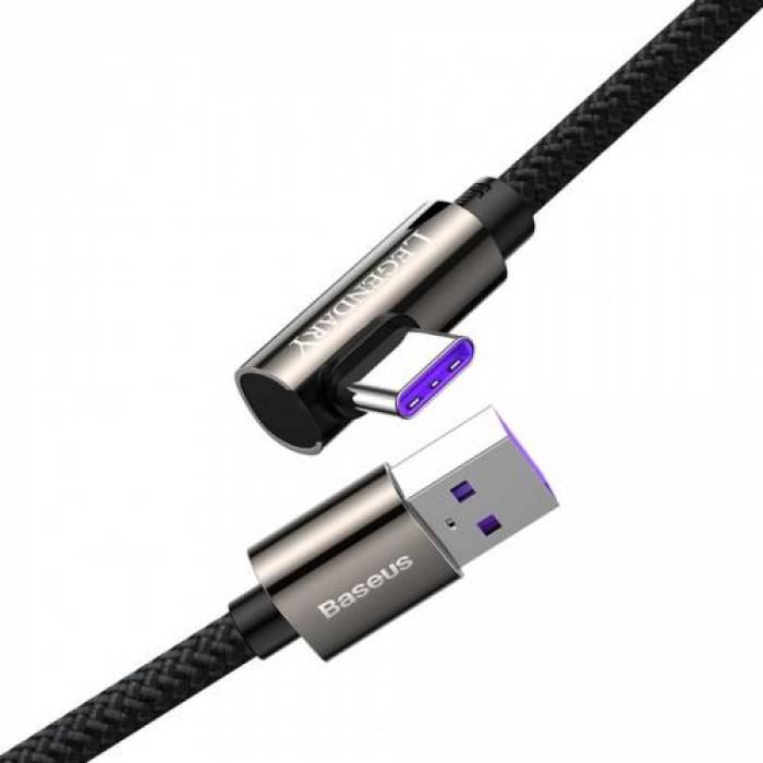 Cablu de date Baseus Legend Elbow, Fast Charging, CATCS-C01, USB - USB-C, 2m, Black