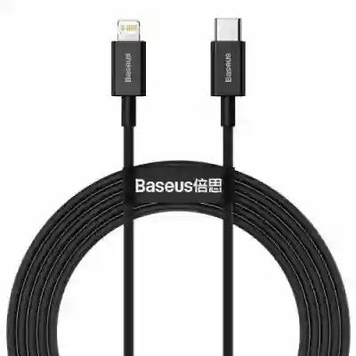 Cablu de date Baseus Superior CATLYS-C01 USB-C - Lightning, 2m, Black