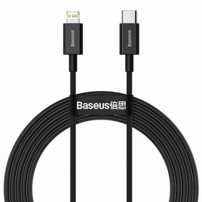 Cablu de date Baseus Superior CATLYS-C01 USB-C - Lightning, 2m, Black