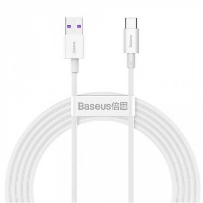 Cablu de date Baseus Superior CATYS-A02 USB - USB-C, 2m, White