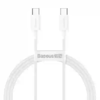 Cablu de date Baseus Superior CATYS-B02 USB-C - USB-C, 1m, White