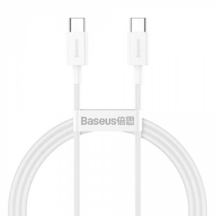 Cablu de date Baseus Superior CATYS-B02 USB-C - USB-C, 1m, White