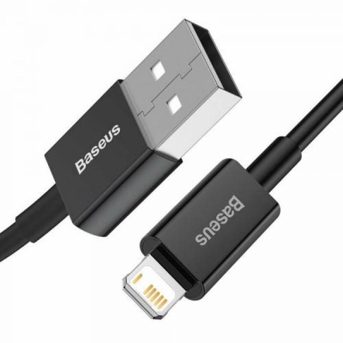 Cablu de date Baseus Superior, Fast Charging, CALYS-A01, USB - Lightning, 1m, Black