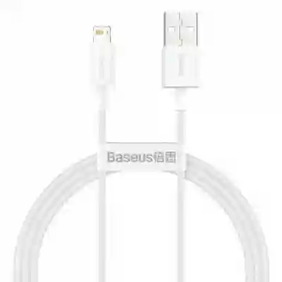 Cablu de date Baseus Superior, Fast Charging, CALYS-A02, USB - Lightning, 1m, White