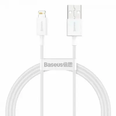 Cablu de date Baseus Superior, Fast Charging, CALYS-A02, USB - Lightning, 1m, White