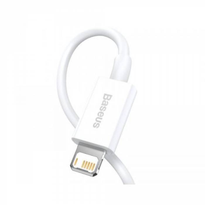 Cablu de date Baseus Superior, Fast Charging, CALYS-A02, USB - Lightning, 1m, White