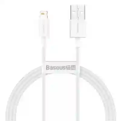 Cablu de date Baseus Superior, Fast Charging, CALYS-B02, USB - Lightning, 1.5m, White