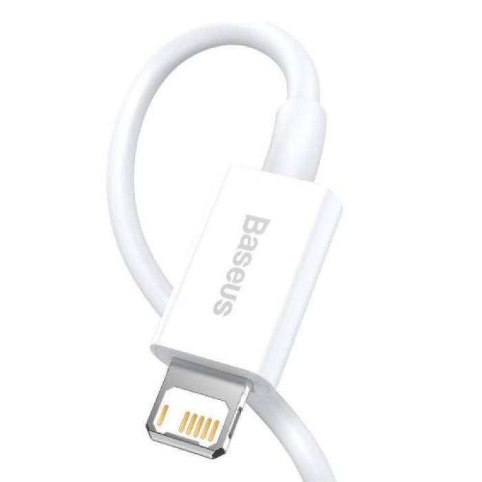 Cablu de date Baseus Superior, Fast Charging, CALYS-B02, USB - Lightning, 1.5m, White