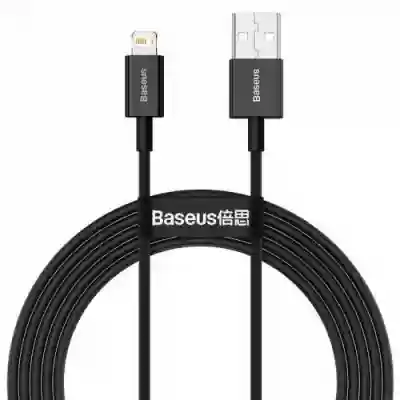 Cablu de date Baseus Superior, Fast Charging, CALYS-C01, USB - Lightning, 2m, Black