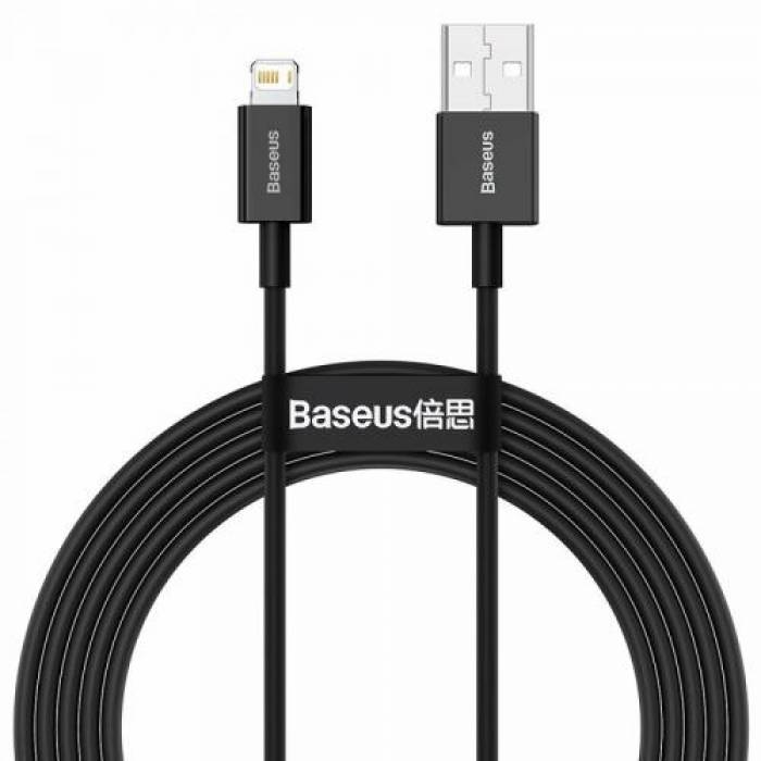 Cablu de date Baseus Superior, Fast Charging, CALYS-C01, USB - Lightning, 2m, Black