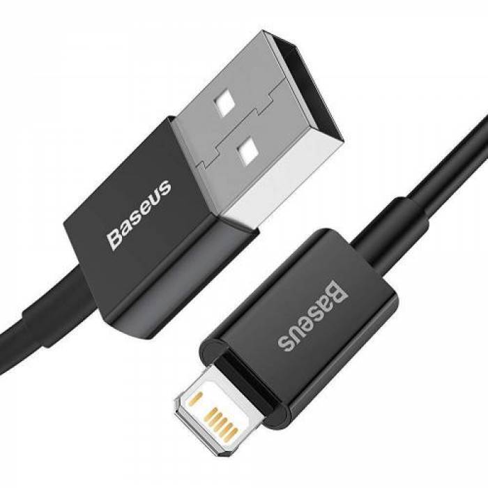 Cablu de date Baseus Superior, Fast Charging, CALYS-C01, USB - Lightning, 2m, Black