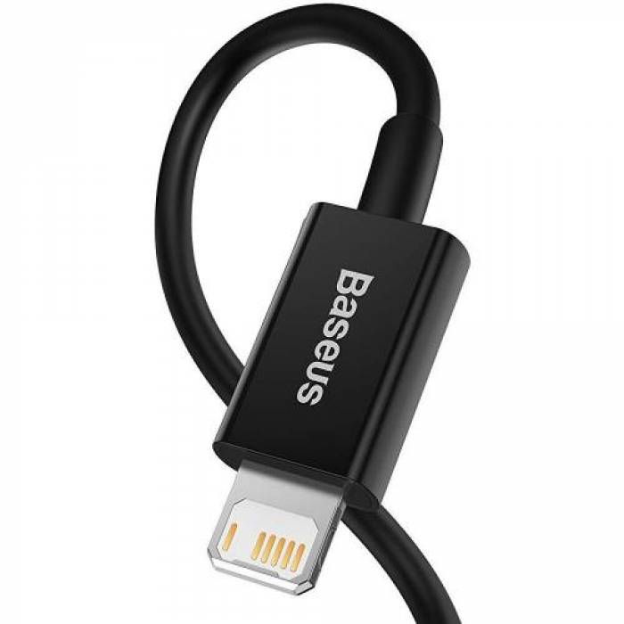 Cablu de date Baseus Superior, Fast Charging, CALYS-C01, USB - Lightning, 2m, Black