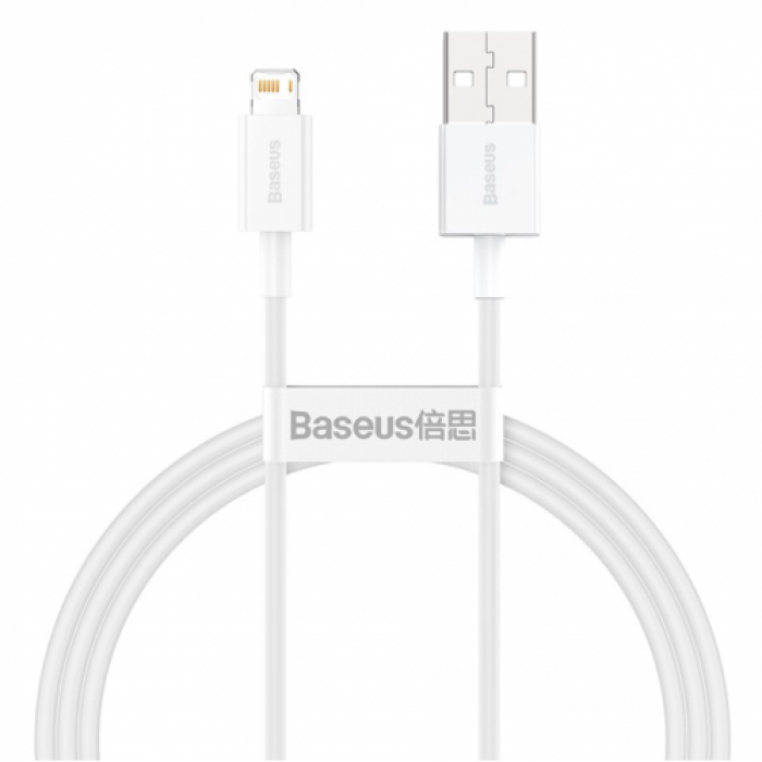 Cablu de date Baseus Superior, Fast Charging, CALYS-C02, USB - Lightning, 2m, White