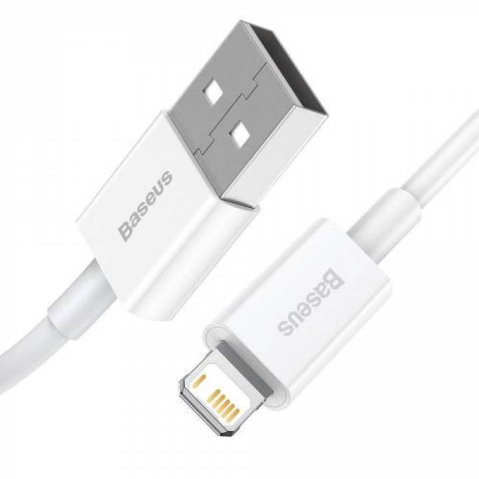 Cablu de date Baseus Superior, Fast Charging, CALYS-C02, USB - Lightning, 2m, White