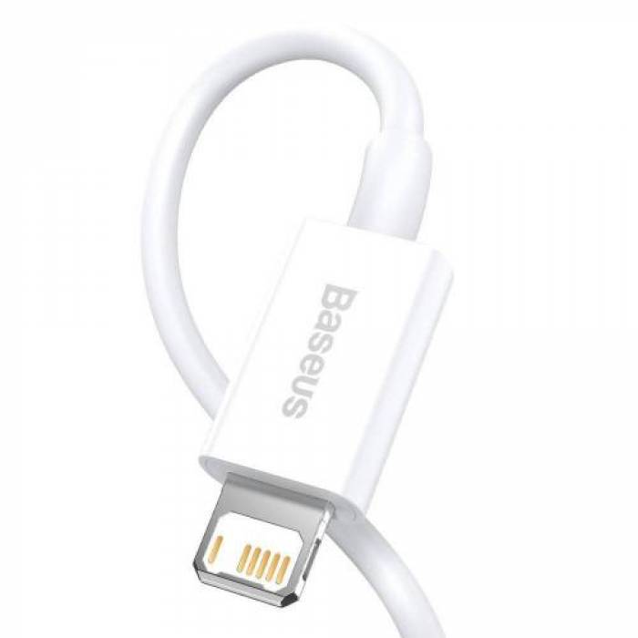 Cablu de date Baseus Superior, Fast Charging, CALYS-C02, USB - Lightning, 2m, White