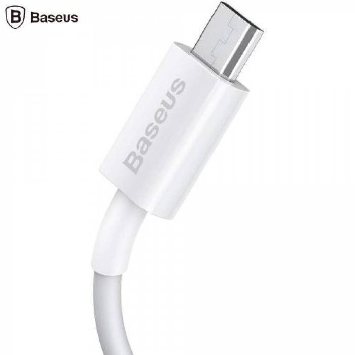 Cablu de date Baseus Superior, Fast Charging, CAMYS-02, USB - Micro-USB, 1m, White
