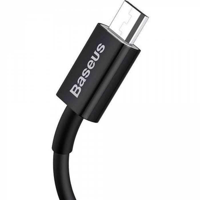 Cablu de date Baseus Superior, Fast Charging, CAMYS-A01, USB - Micro-USB, 2m, Black