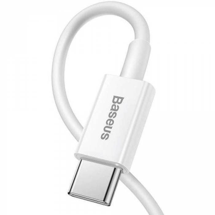 Cablu de date Baseus Superior, Fast Charging, CATLYS-02, USB-C - Lightning, 0.25m, White