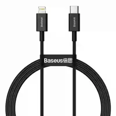 Cablu de date Baseus Superior, Fast Charging, CATLYS-A01, USB-C - Lightning, 1m, Black