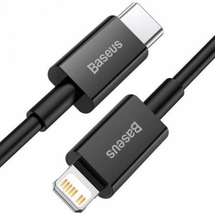 Cablu de date Baseus Superior, Fast Charging, CATLYS-A01, USB-C - Lightning, 1m, Black
