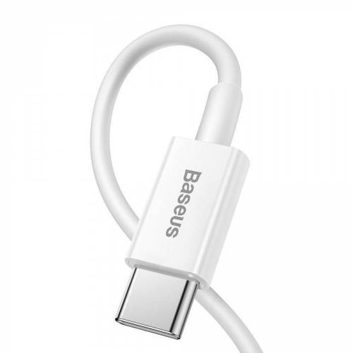 Cablu de date Baseus Superior, Fast Charging, CATLYS-A02, USB-C - Lightning, 1m, White