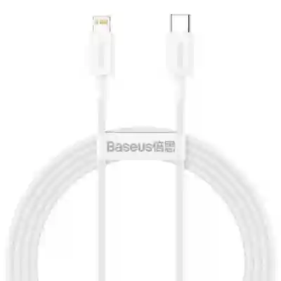 Cablu de date Baseus Superior, Fast Charging, CATLYS-B02, USB-C - Lightning, 1.5m, White