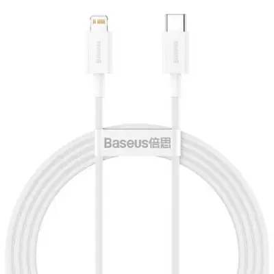 Cablu de date Baseus Superior, Fast Charging, CATLYS-B02, USB-C - Lightning, 1.5m, White