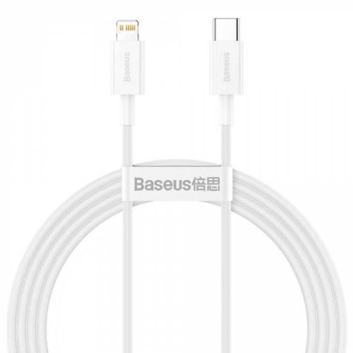 Cablu de date Baseus Superior, Fast Charging, CATLYS-B02, USB-C - Lightning, 1.5m, White