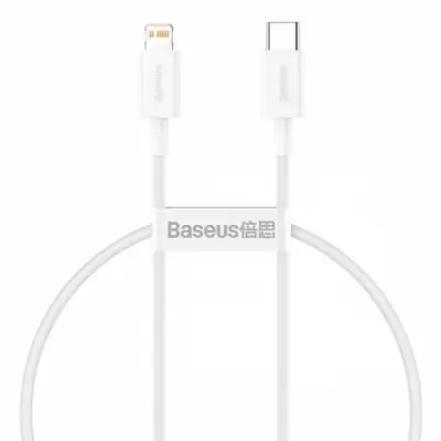 Cablu de date Baseus Superior, Fast Charging, CATLYS-C02, USB-C - Lightning, 2m, White