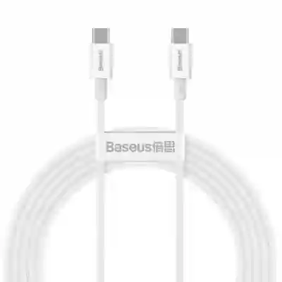 Cablu de date Baseus Superior, Fast Charging, CATYS-C02, USB-C - USB-C, 2m, White