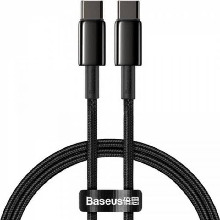 Cablu de date Baseus Tungsten CATWJ-A01 USB-C - USB-C, 2m, Black