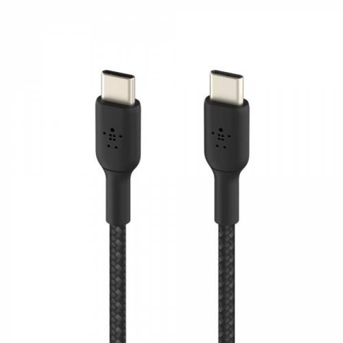 Cablu de date Belkin Boost Charge Braided, USB Tip C - USB Tip C, 1m, Black