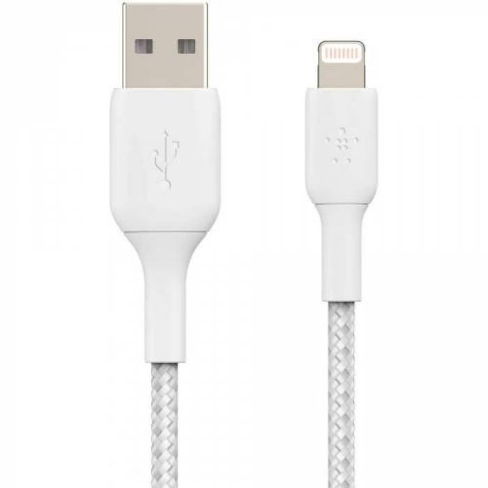 Cablu de date Belkin CAA002BT1MWH, USB - Lightning, 1m, White