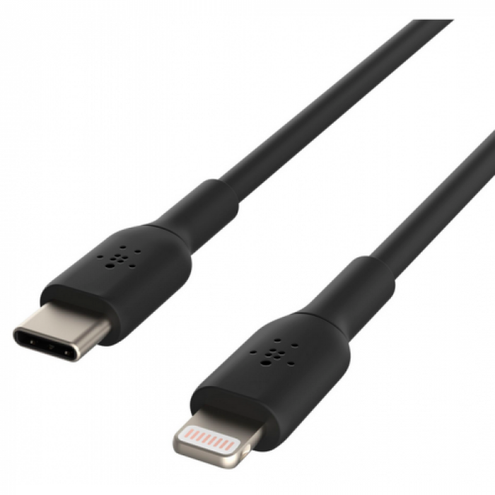Cablu de date Belkin CAA003BT2MBK, USB-C - Lightning, 2m, Black