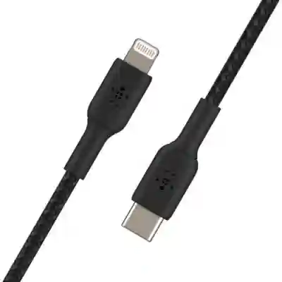 Cablu de date Belkin CAA004BT2MBK, USB-C - Lightning, 2m, Black