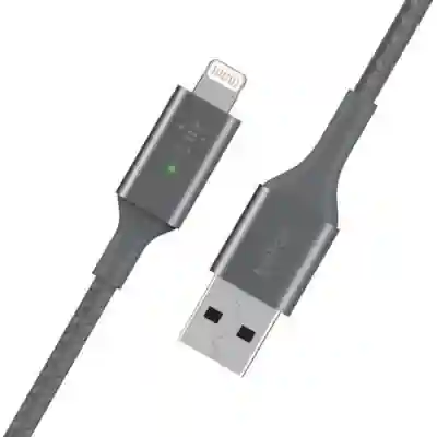 Cablu de date Belkin CAA007BT04GR, USB-A - Lightning, 1.2m, Grey