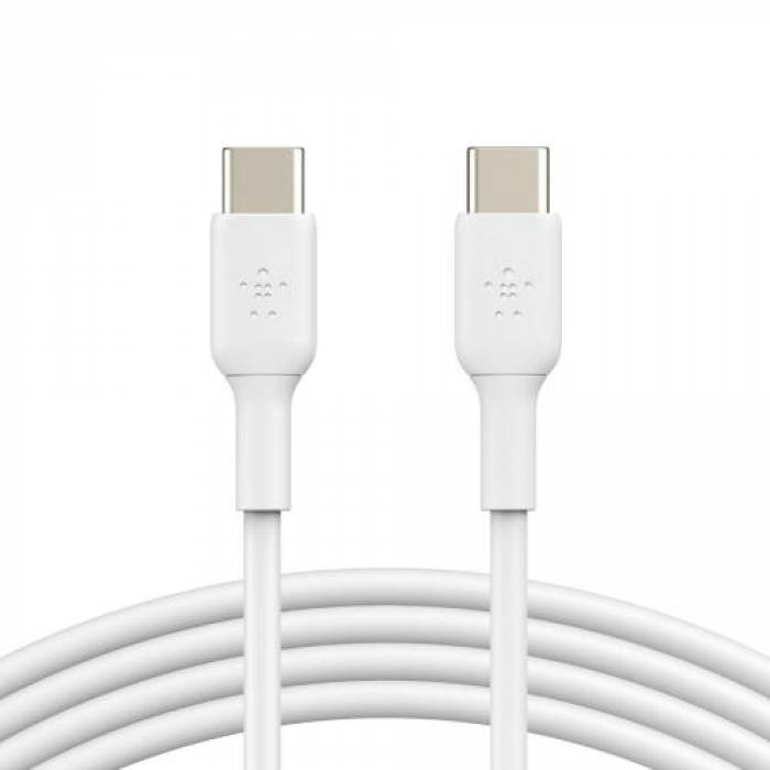 Cablu de date Belkin CAB003BT1MWH, USB-C - USB-C, 1m, White