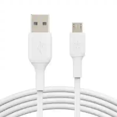 Cablu de date Belkin CAB005BT1MWH, USB - microUSB, 1m, White