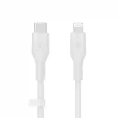 Cablu de date Belkin Flex, USB-C - Lightning, 3M, White