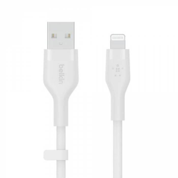 Cablu de date Belkin Flex, USB - Lightning, 3m, White