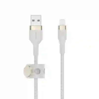 Cablu de date Belkin Pro Flex, USB - Lightning, 1m, White