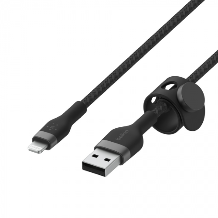 Cablu de date Belkin Pro Flex, USB - Lightning, 2m, Black