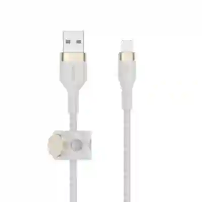 Cablu de date Belkin Pro Flex, USB - Lightning, 3m, White