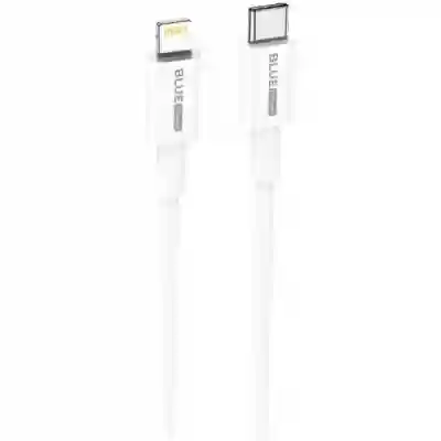 Cablu de date Blue Power BBX36, USB-C - Lightning, 1m, White