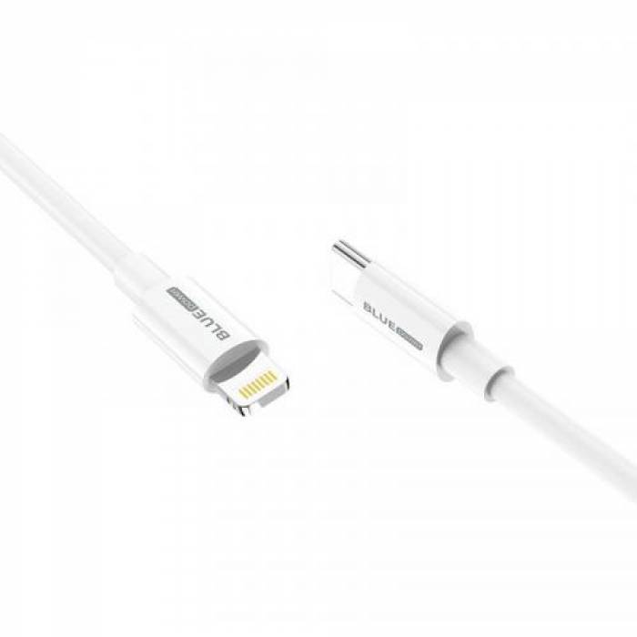 Cablu de date Blue Power BBX36, USB-C - Lightning, 1m, White
