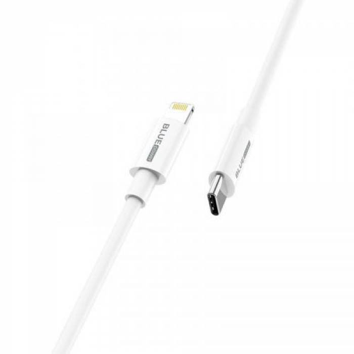 Cablu de date Blue Power BBX36, USB-C - Lightning, 1m, White